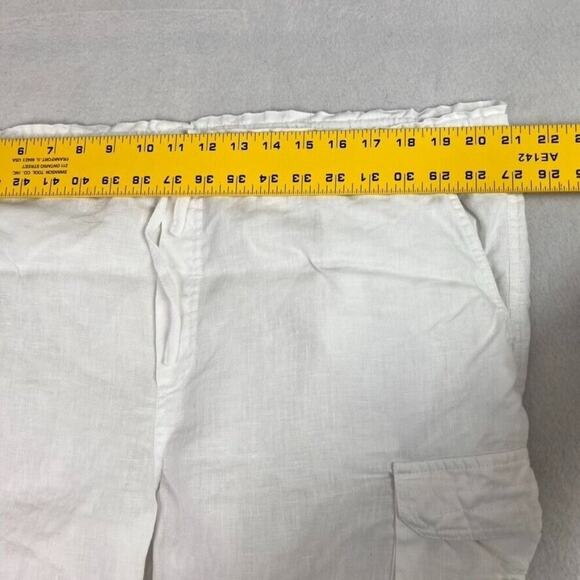 Island Importer Cargo Shorts Mens Large White Cabo Linen Drawstring Pull On - Picture 8 of 12